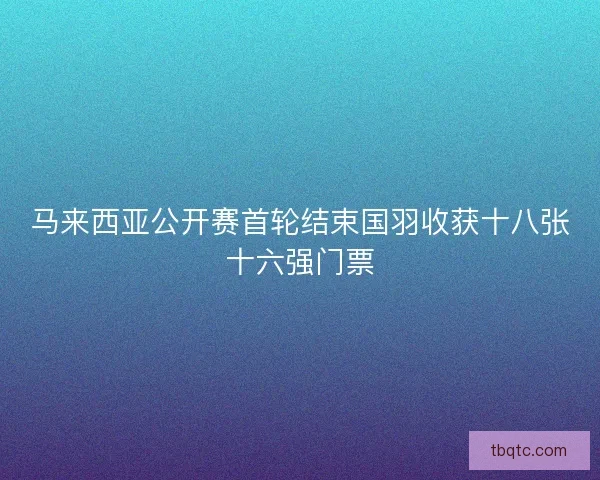 马来西亚公开赛首轮结束国羽收获十八张十六强门票